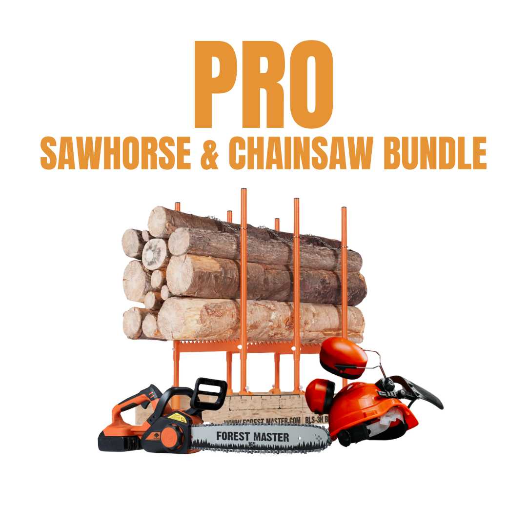 Forest Master Pro Sawhorse & Chainsaw Kit Bundle