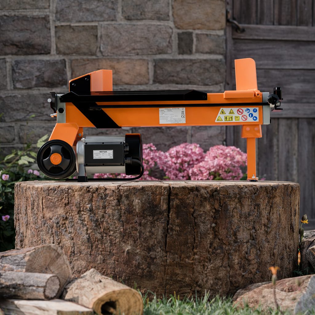 7 Ton Electric Log Splitter - Duocut Blade, Work Bench & Guard FM10