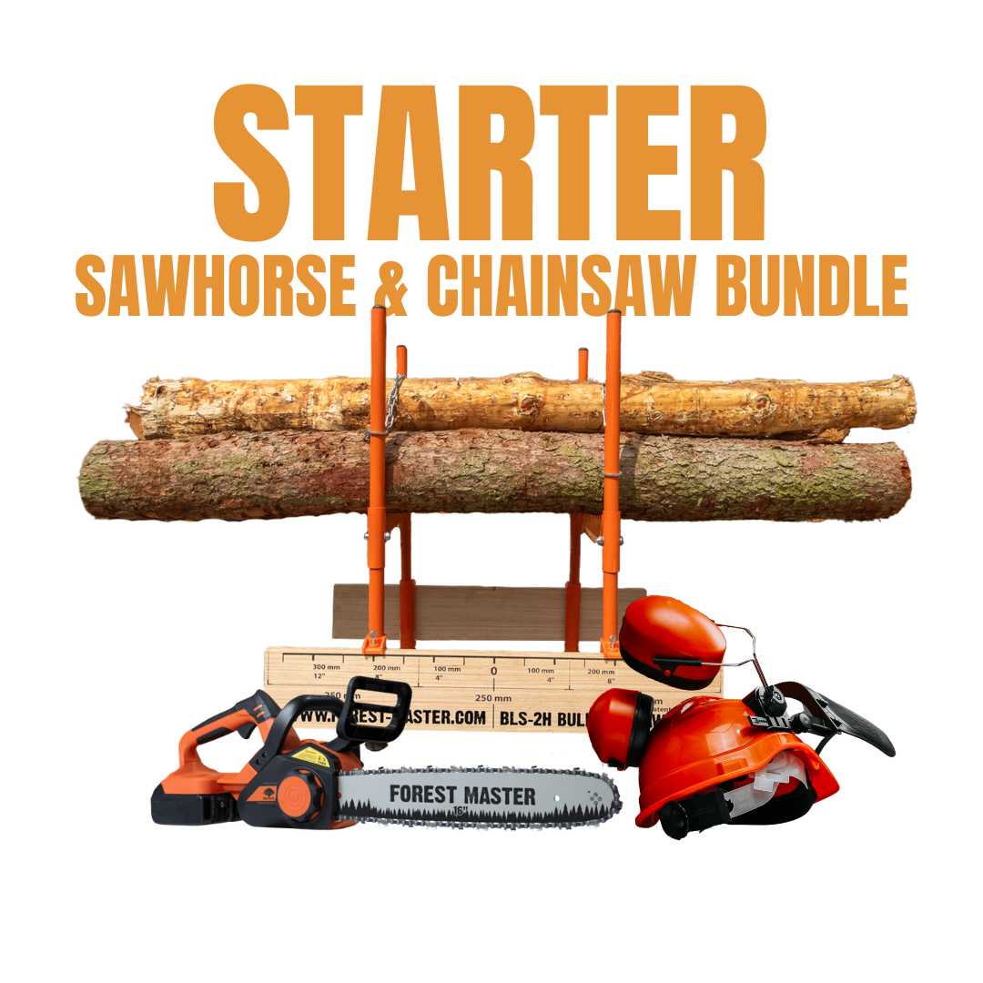Forest Master Starter Sawhorse & Chainsaw Set
