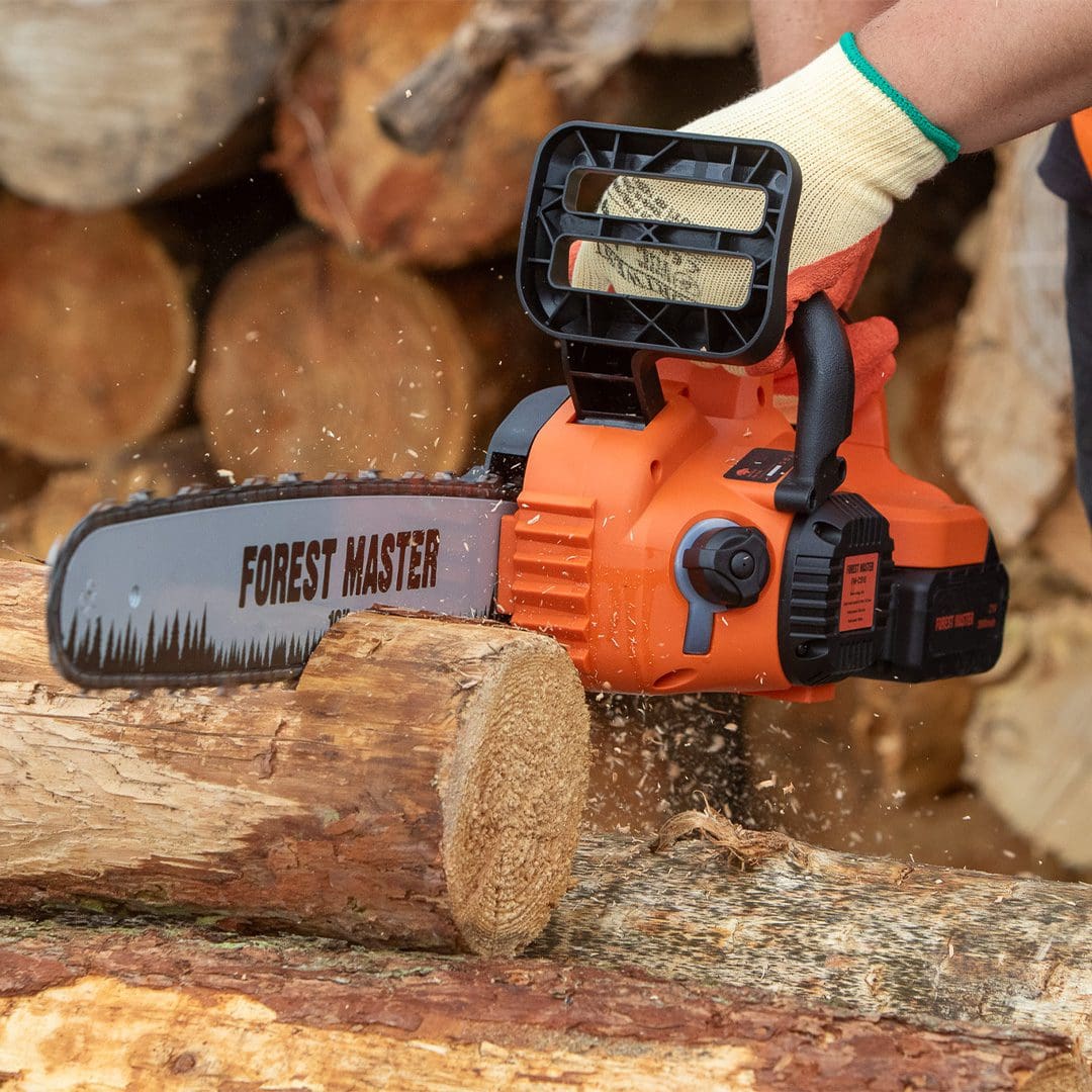 16" Cordless Electric Chainsaw 40V - Brushless Motor, 14.5 m/s Chain Speed, x2 Batteries