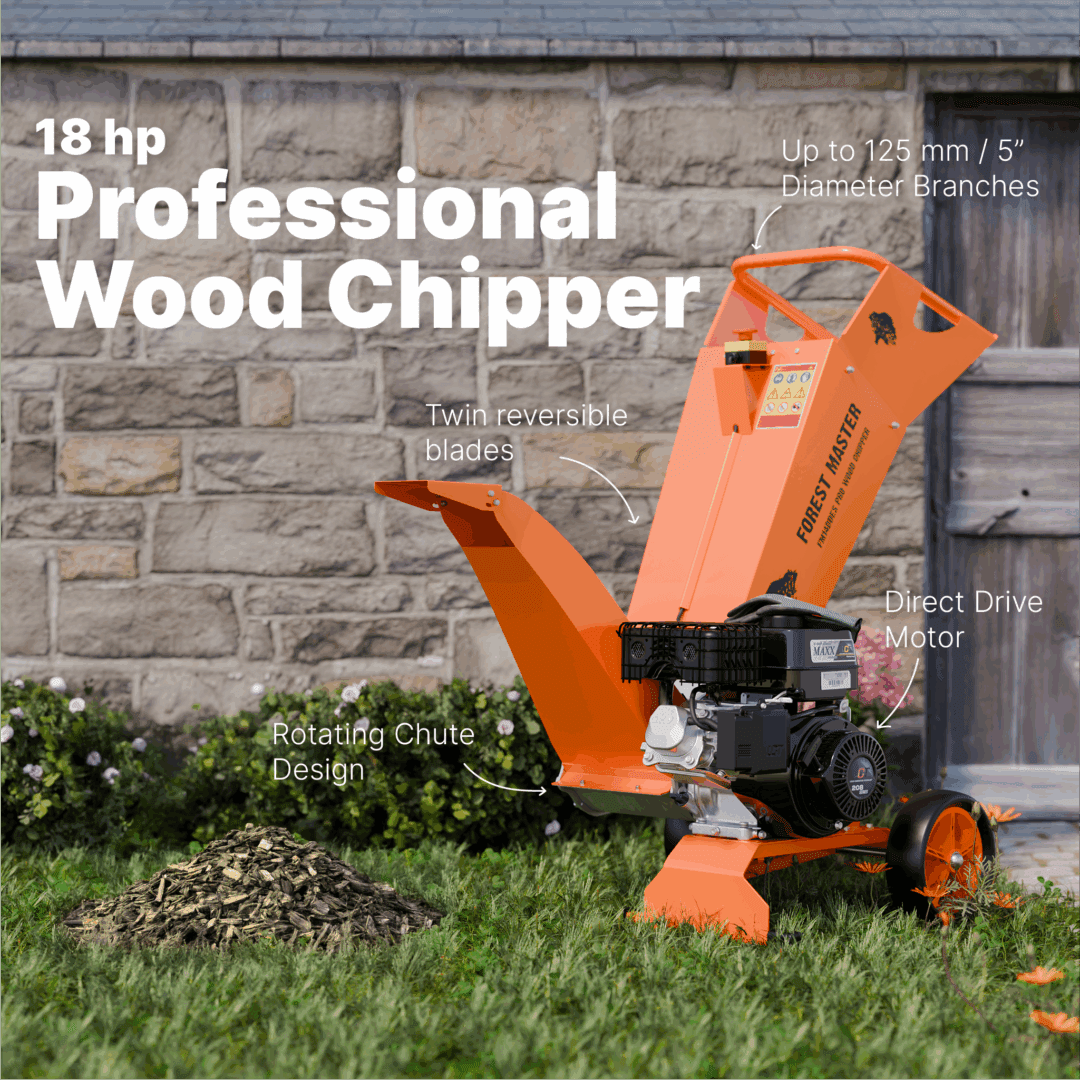 18HP Petrol Wood Chipper & Garden Shredder FM18DDES