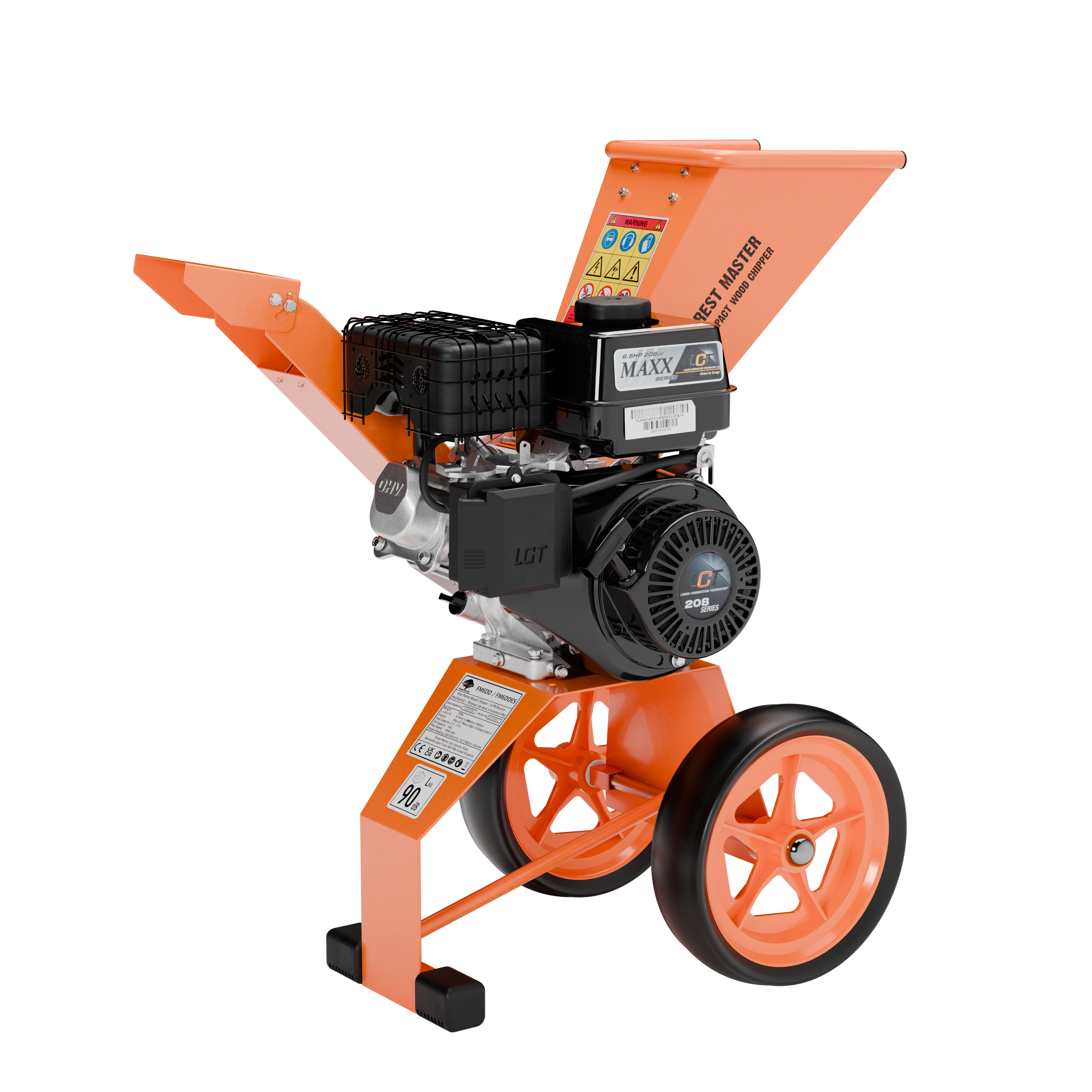 FM6DD Compact 6HP Petrol Wood Chipper – Direct Drive, Rotatable Hopper, Chips Up to 50mm
