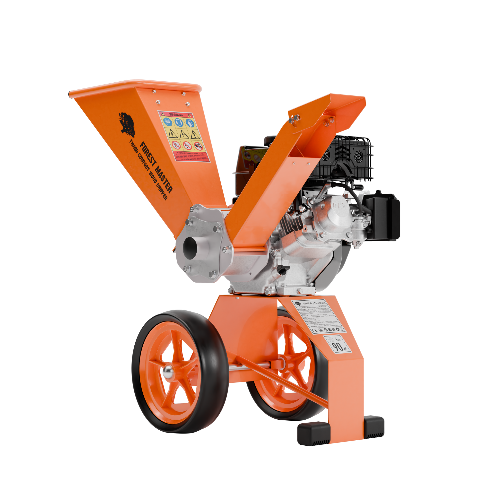 FM6DD Compact 6HP Petrol Wood Chipper – Direct Drive, Rotatable Hopper, Chips Up to 50mm