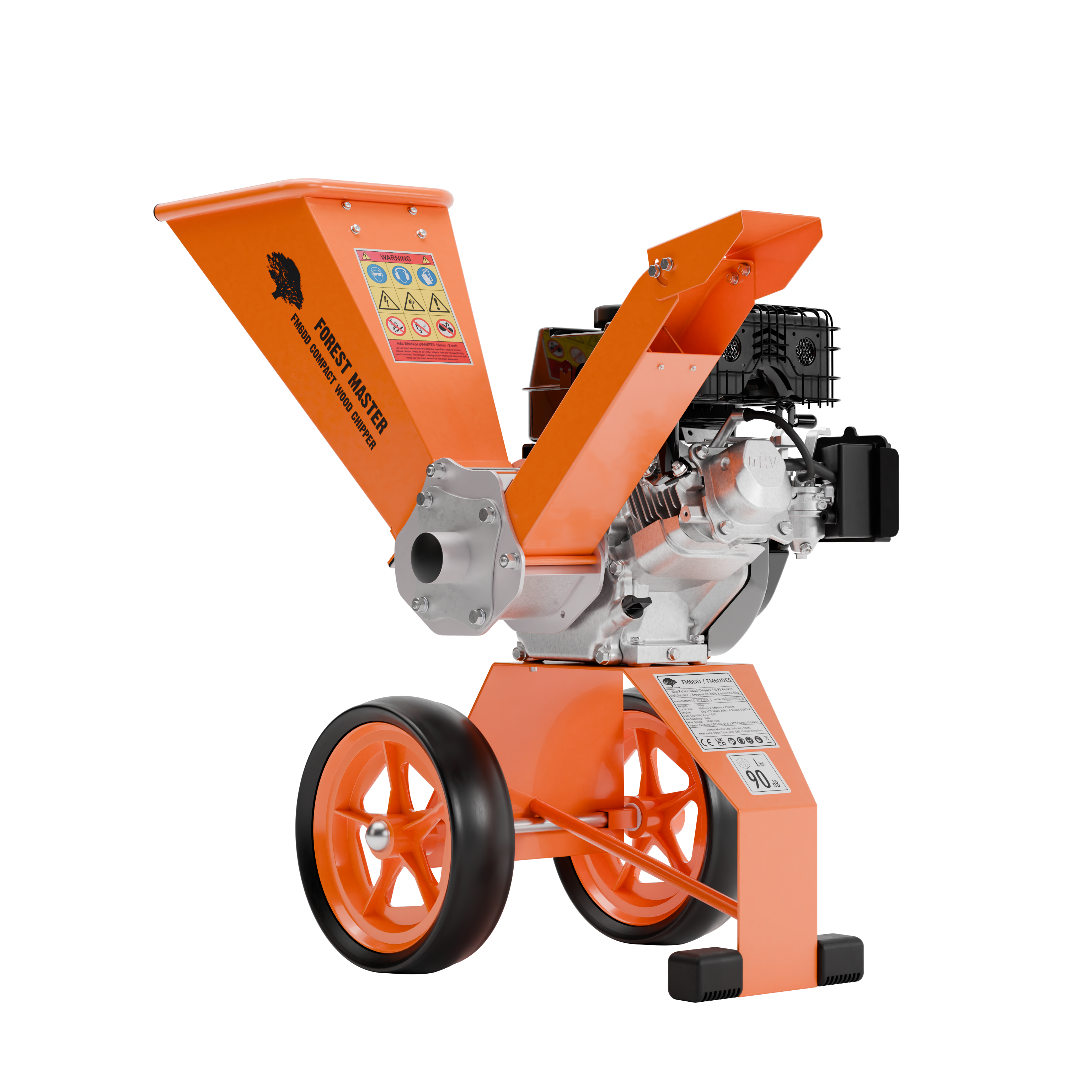 FM6DD Compact 6HP Petrol Wood Chipper – Direct Drive, Rotatable Hopper, Chips Up to 50mm