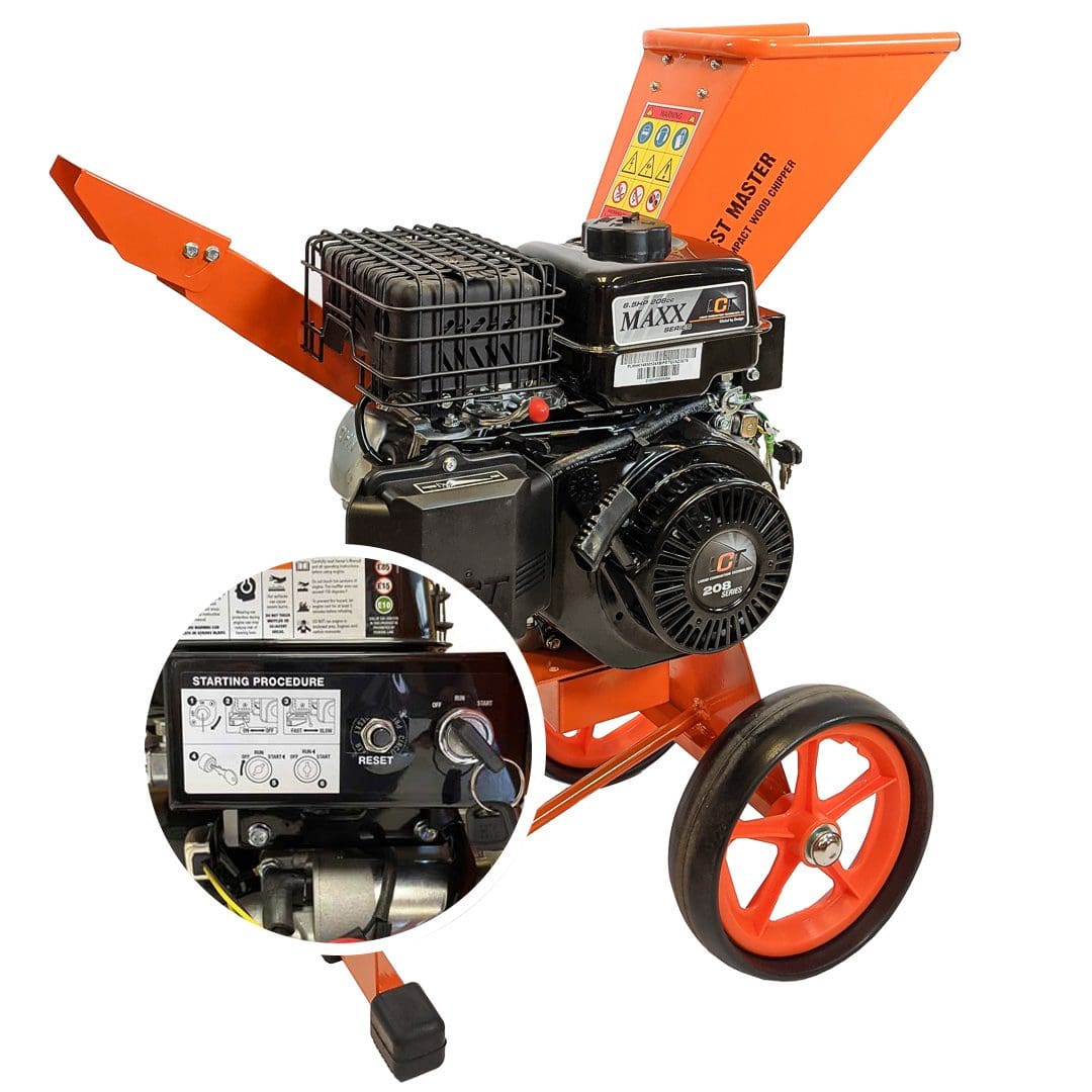 Electric Start Petrol Wood Chipper – Compact 6HP FM6DDES