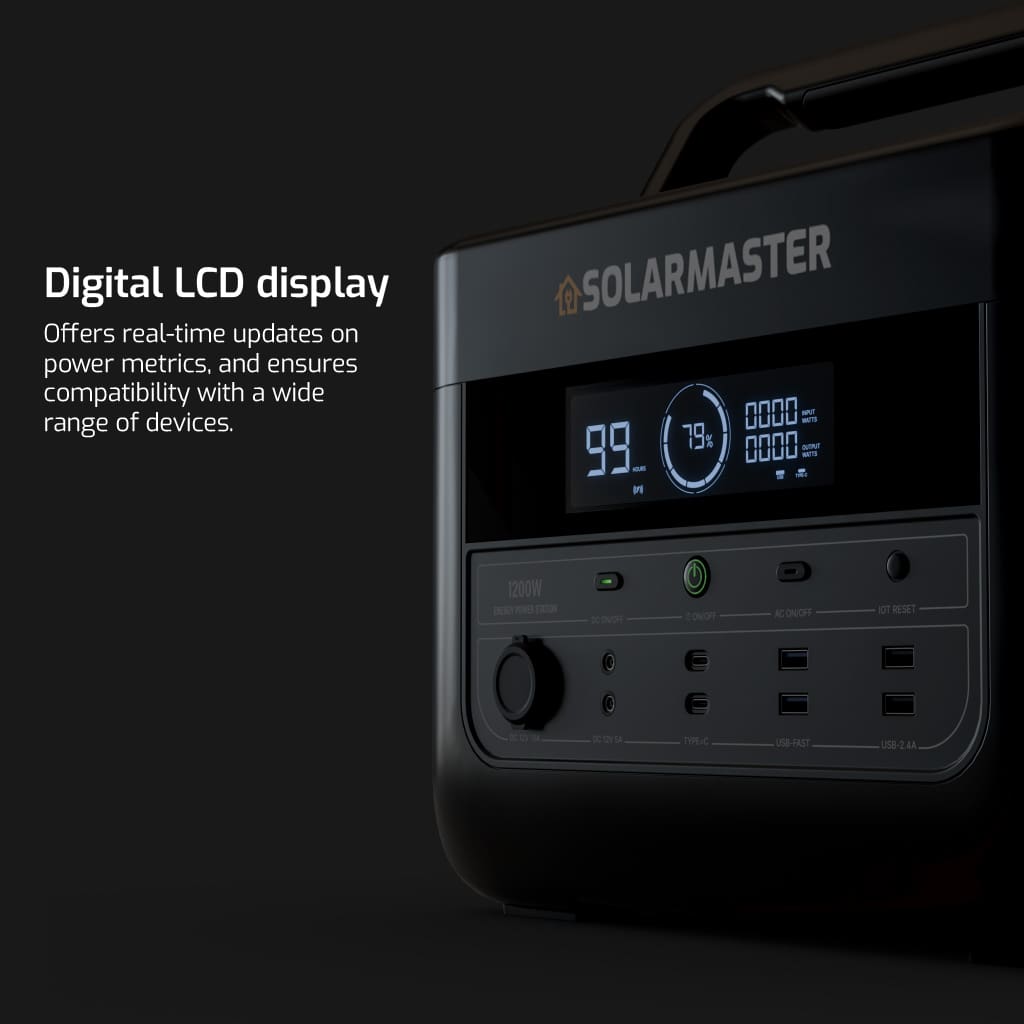 Solar Master GEN-1200 ‘Pathfinder’ Portable Power Station | 912Wh, 1200W (2400W Peak)