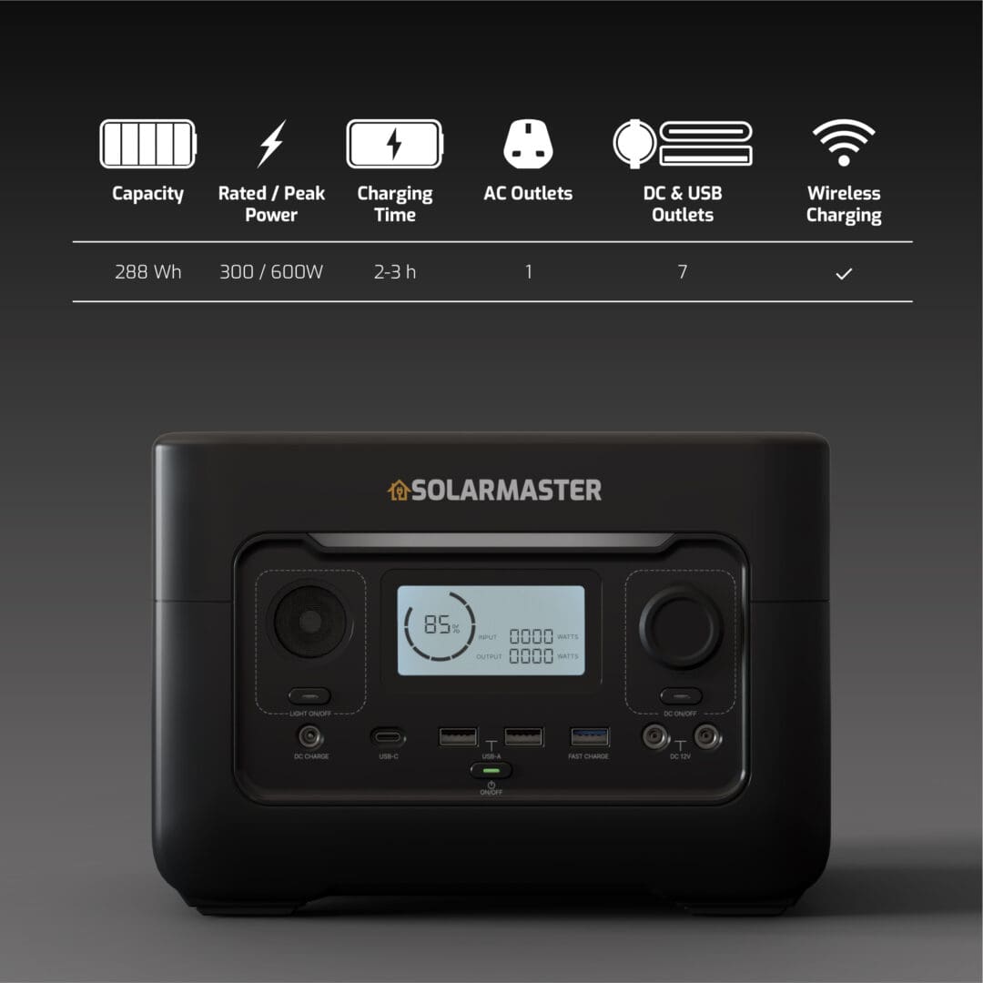 Solar Master GEN-300 ‘Scout’ Portable Power Station | 288Wh, 300W (600W Peak)