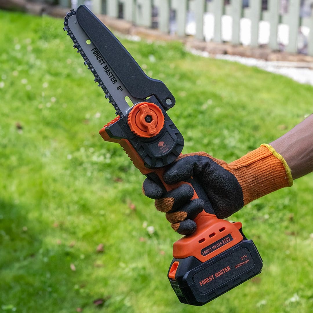 6" Cordless Mini Chainsaw 20V - Brushless Motor, 14.5 m/s Chain Speed