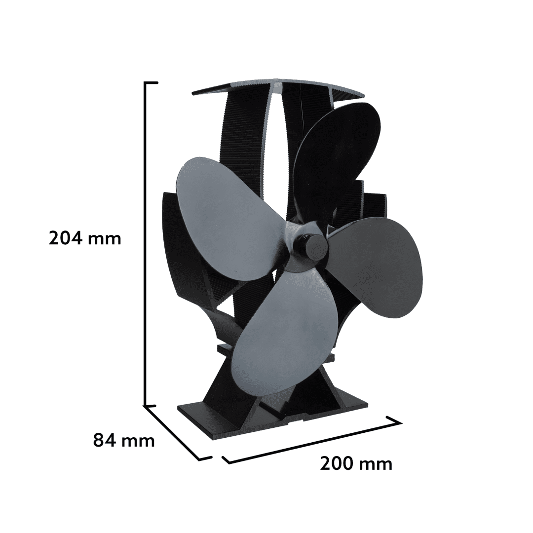 SuperFast Semi-Heated Stove Fan: Rapid Heat Distribution, Energy-Efficient, Reduced Drag Blade Design