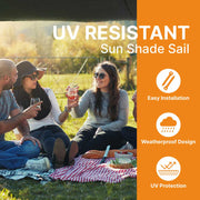 Shade Sail with Poles - UV-Resistant, Weatherproof Garden Canopy - Adjustable Telescopic Sun Shade for Patio, Camping & Events