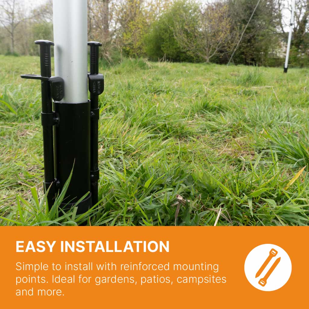 Shade Sail with Poles - UV-Resistant, Weatherproof Garden Canopy - Adjustable Telescopic Sun Shade for Patio, Camping & Events