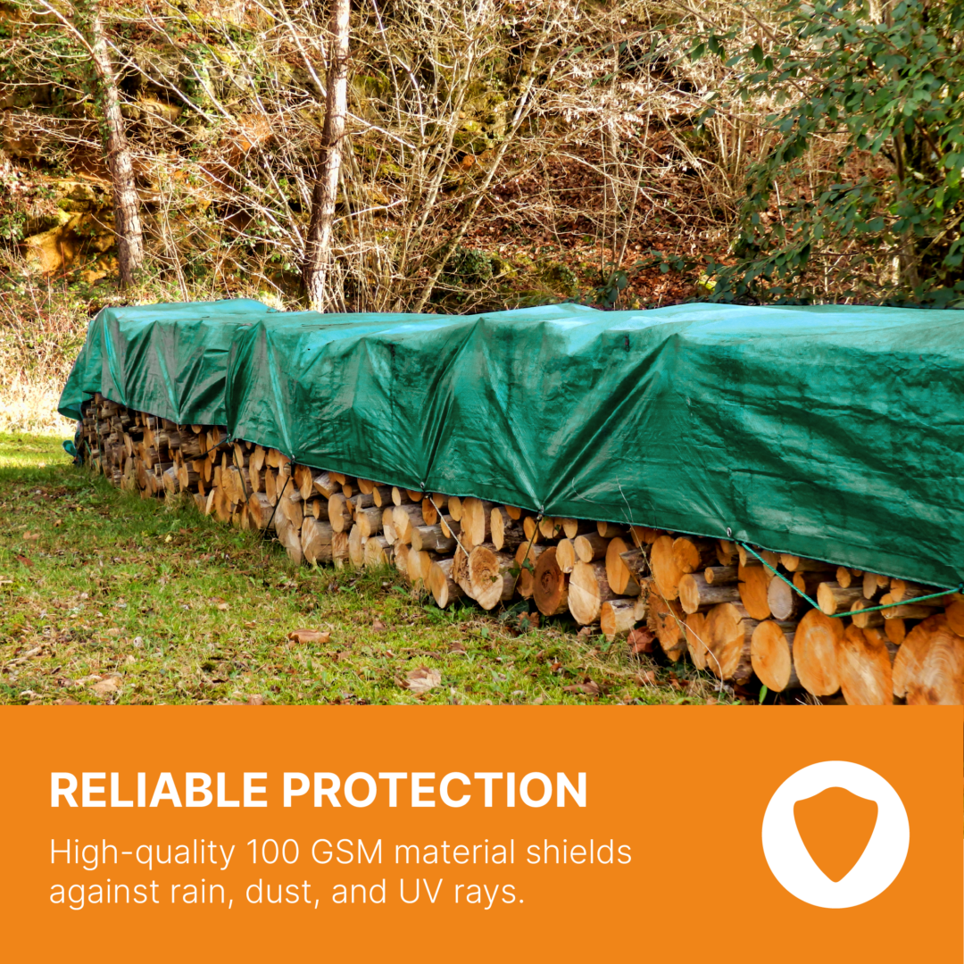 Tarpaulin - Tough, Waterproof, & Versatile Protection (100gsm, Green)
