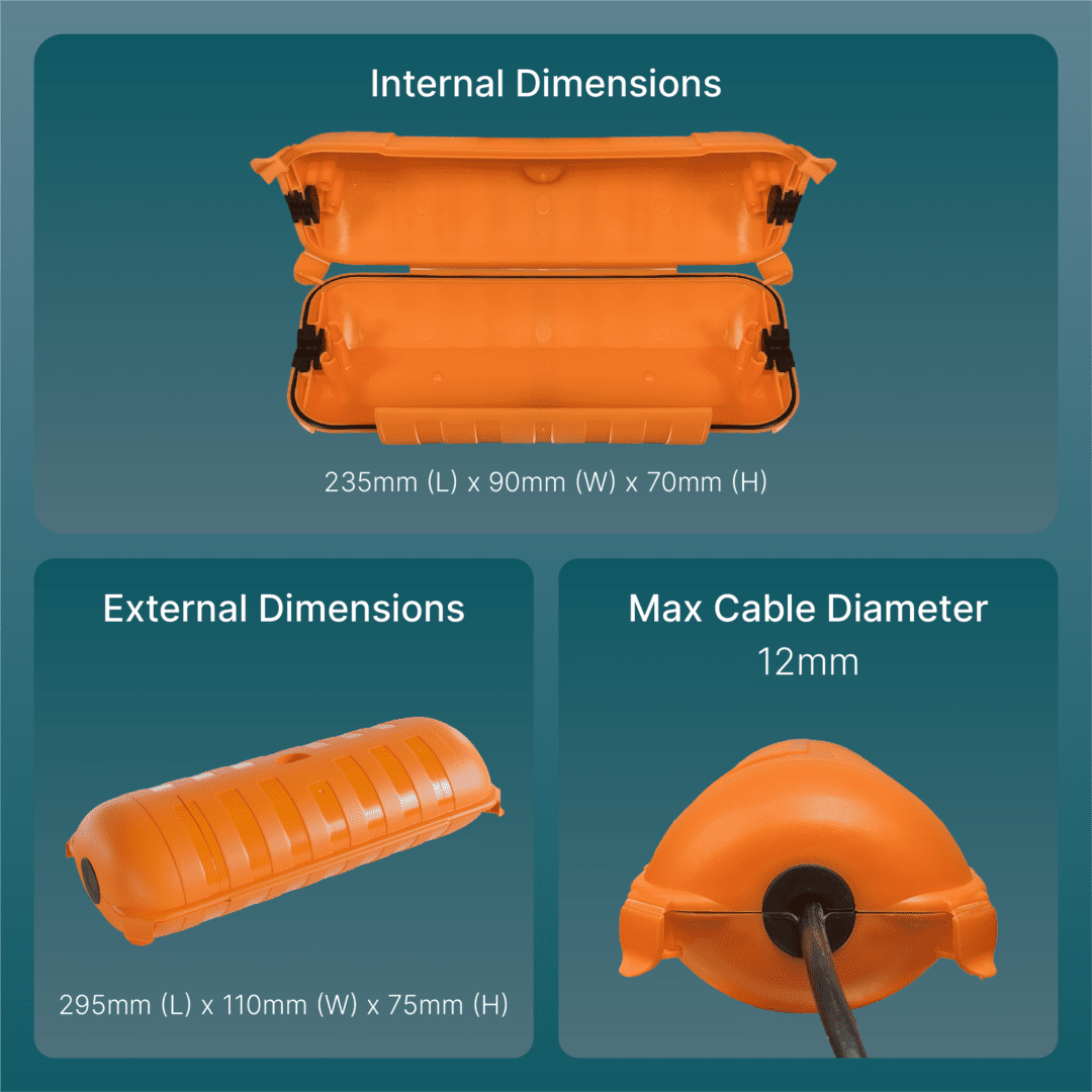 Extension Cord Weatherproof Safety Cover - Protection for Outdoor Plugs, Sockets, and Wires