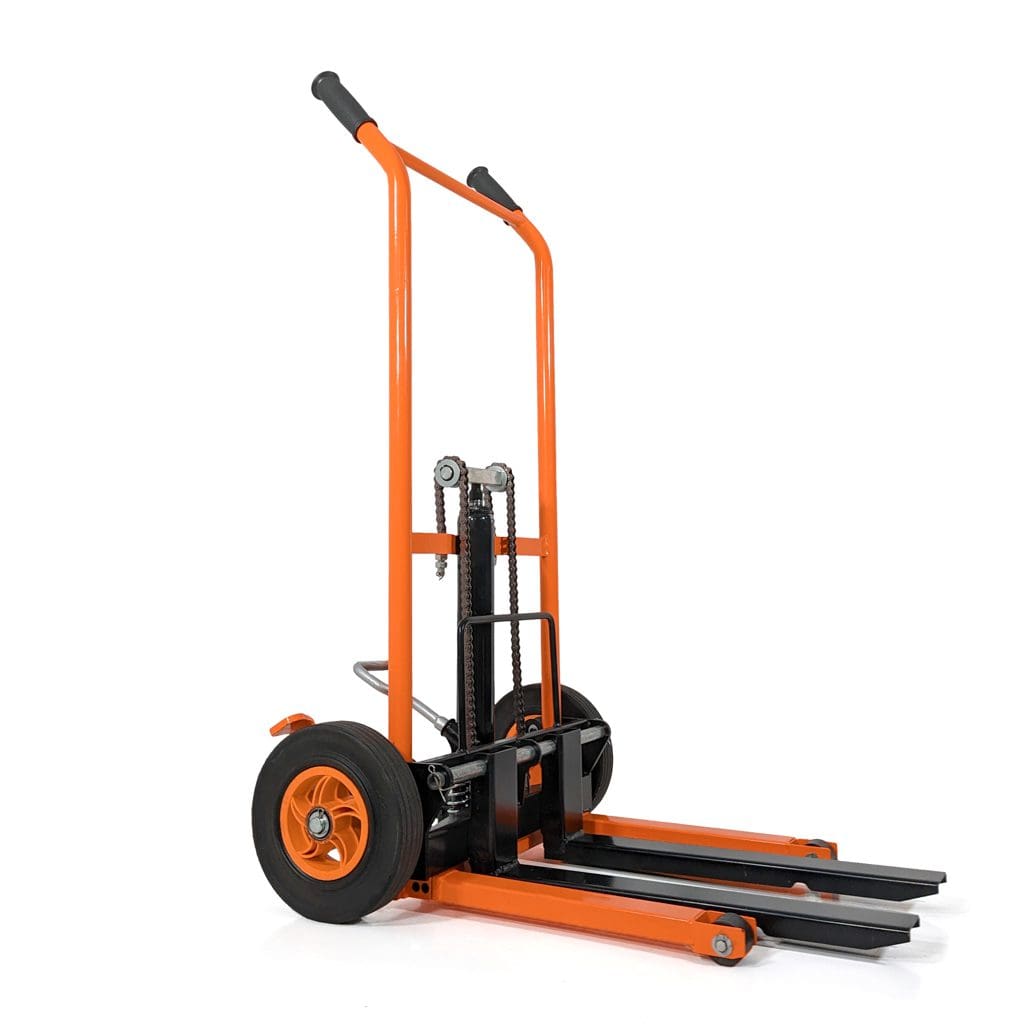 High Lift Folding Pallet Truck 200KG - Manual Stacker & Keg Lifter - Lift Height 92cm