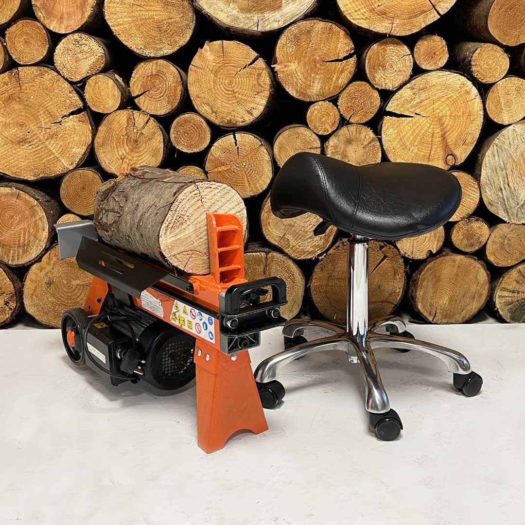 Log Splitter Saddle Stool - Adjustable Hydraulic Swivel Stool
