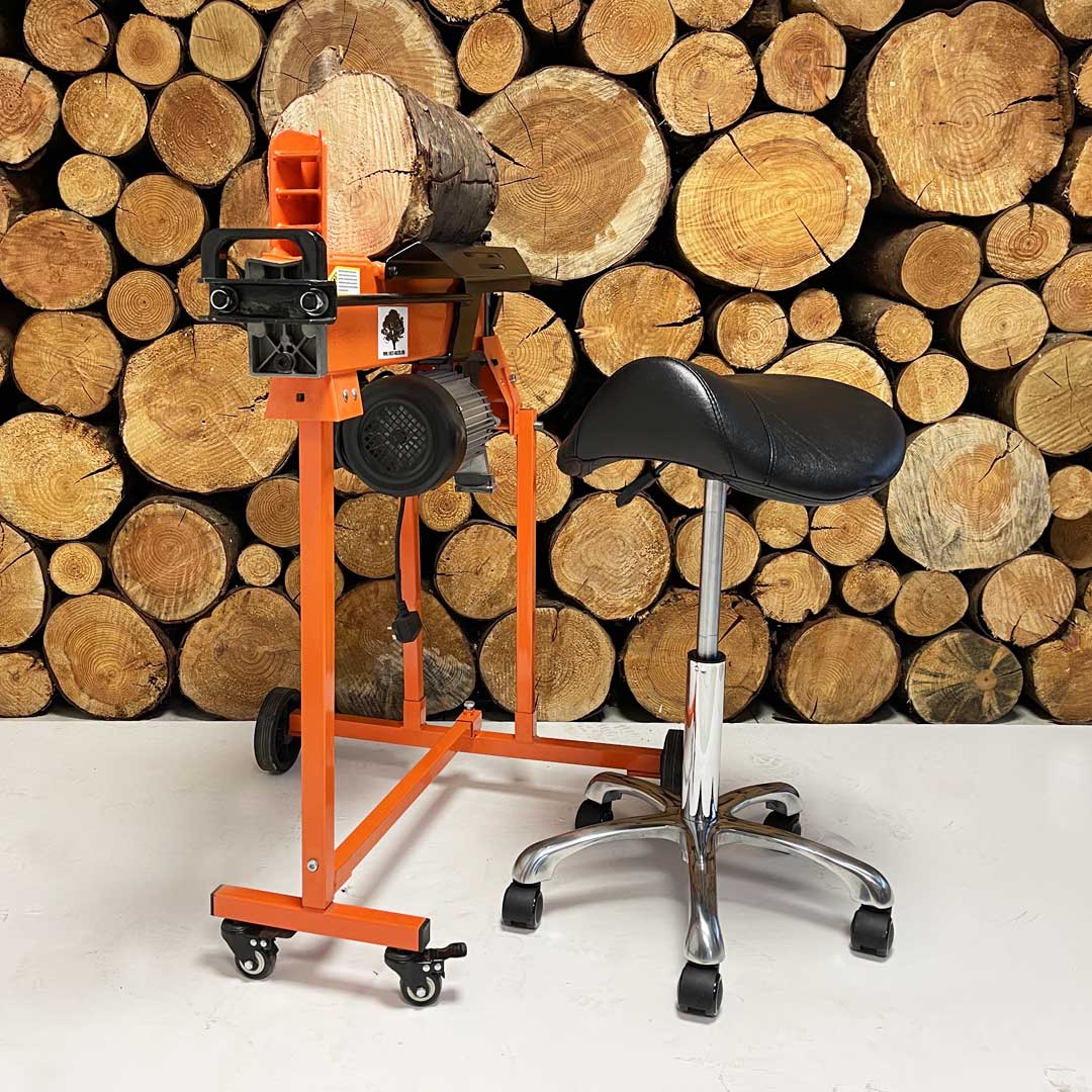 Log Splitter Saddle Stool - Adjustable Hydraulic Swivel Stool