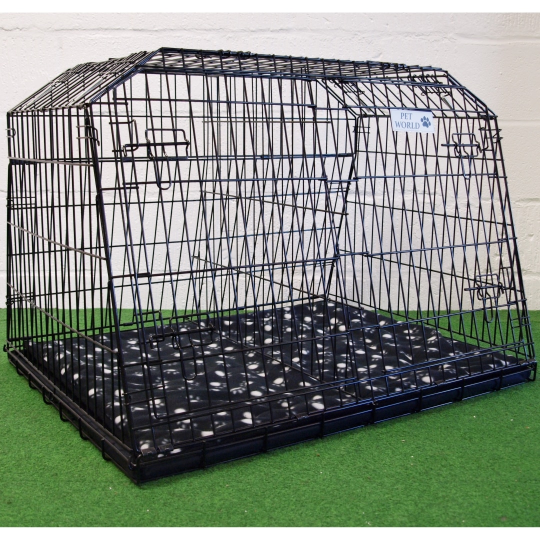 Double Cage Pet World FORD FOCUS C-MAX 2003-2010 CAR DOG CAGE BOOT TRAVEL CRATE 