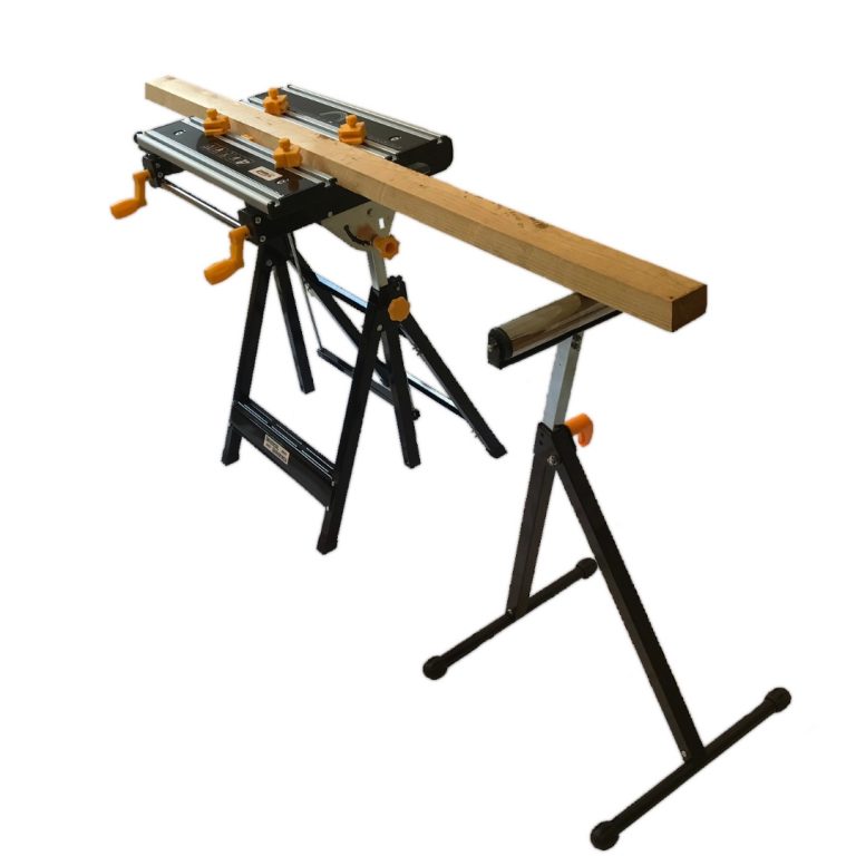 Universal Telescopic Tilting Workbench & Roller Stand Mitre Saw ArrowsUK