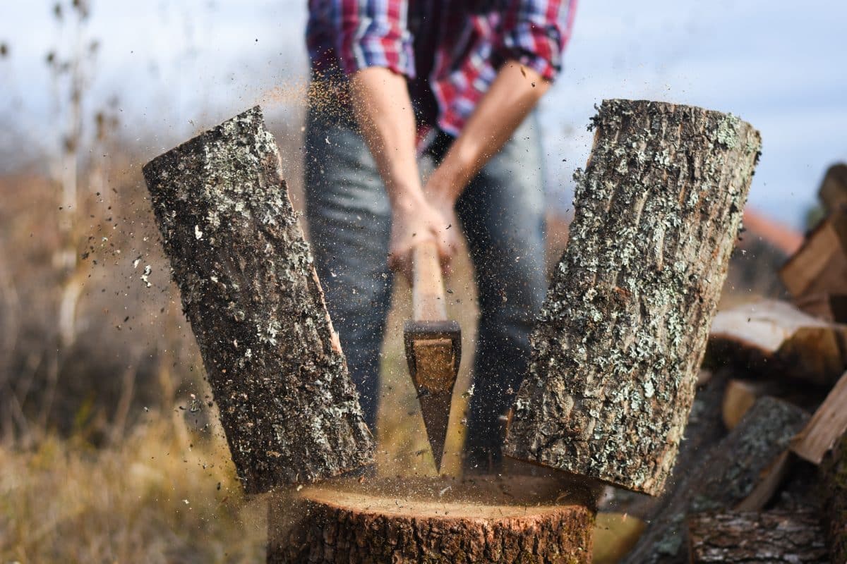 Wood deals splitting log