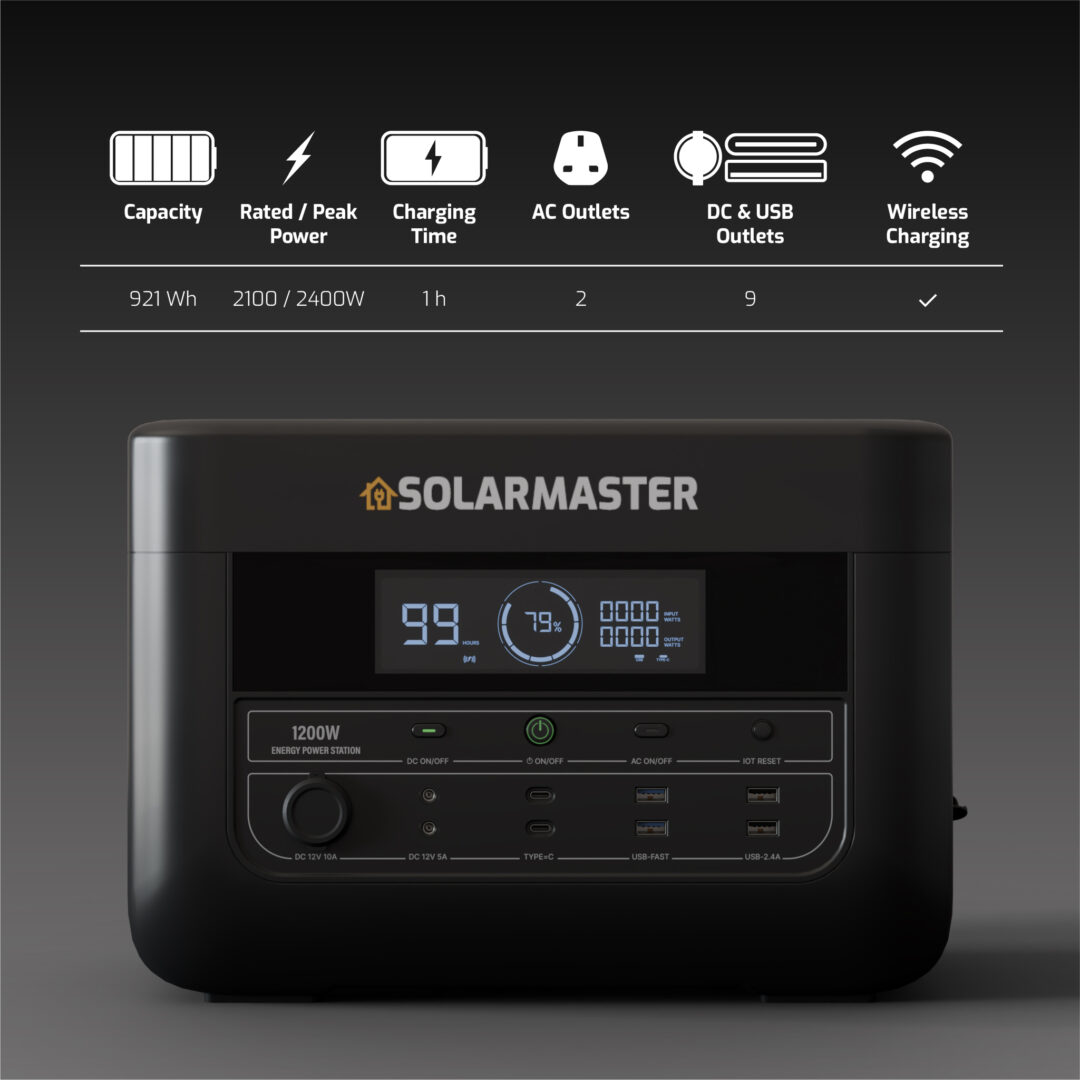 Solar Master GEN-1200 ‘Pathfinder’ Portable Power Station | 912Wh, 1200W (2400W Peak) - Image 5