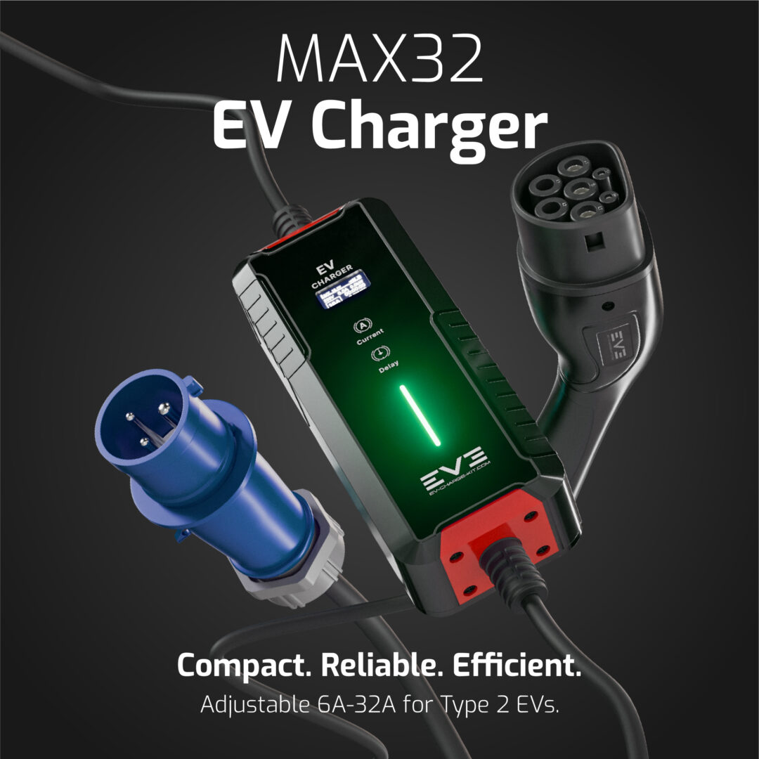 MAX32 Series – Type 2 EV Charger | Adjustable 6A-32A, Smart Connectivity, Weatherproof, Blue Commando Plug - Image 2