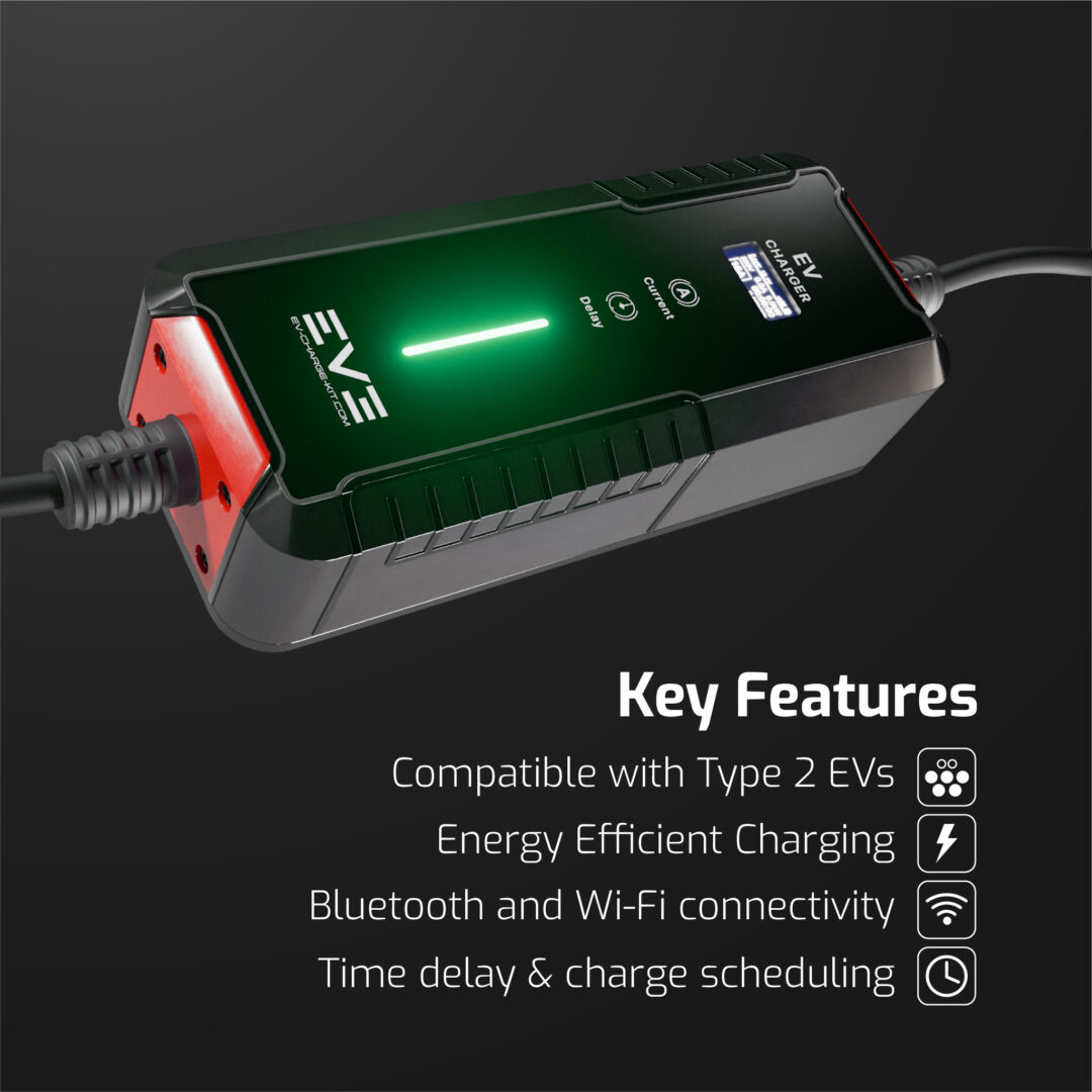 SMART10 Series – Type 2 EV Charger | Adjustable 6A–13A, Smart Connectivity, Weatherproof, UK Plug - Image 3