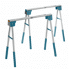 Folding Sawhorse Pair – Adjustable-Height Trestles with Timber Hooks & Non-Slip Feet | Portable Workbench Supports