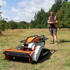 Alternative view of LM-800F Remote Control Flail Mower – 18HP Petrol, 780mm Cut Width, 48-Blade System & 300m Remote Range, Heavy-Duty Brush Cutter for Slopes & Rough Terrain